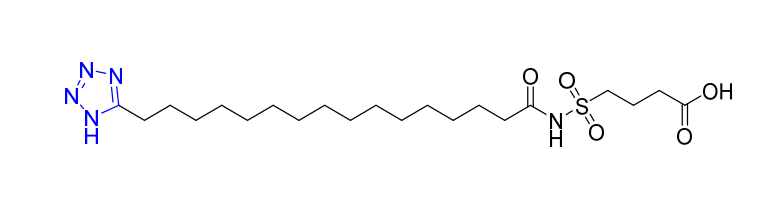 Stoffwechsel FDA zugelassene Lösung 4-(N-(16-(1H-Tetrazol-5-yl)hexadecanoyl)sulfamoyl)butansäure